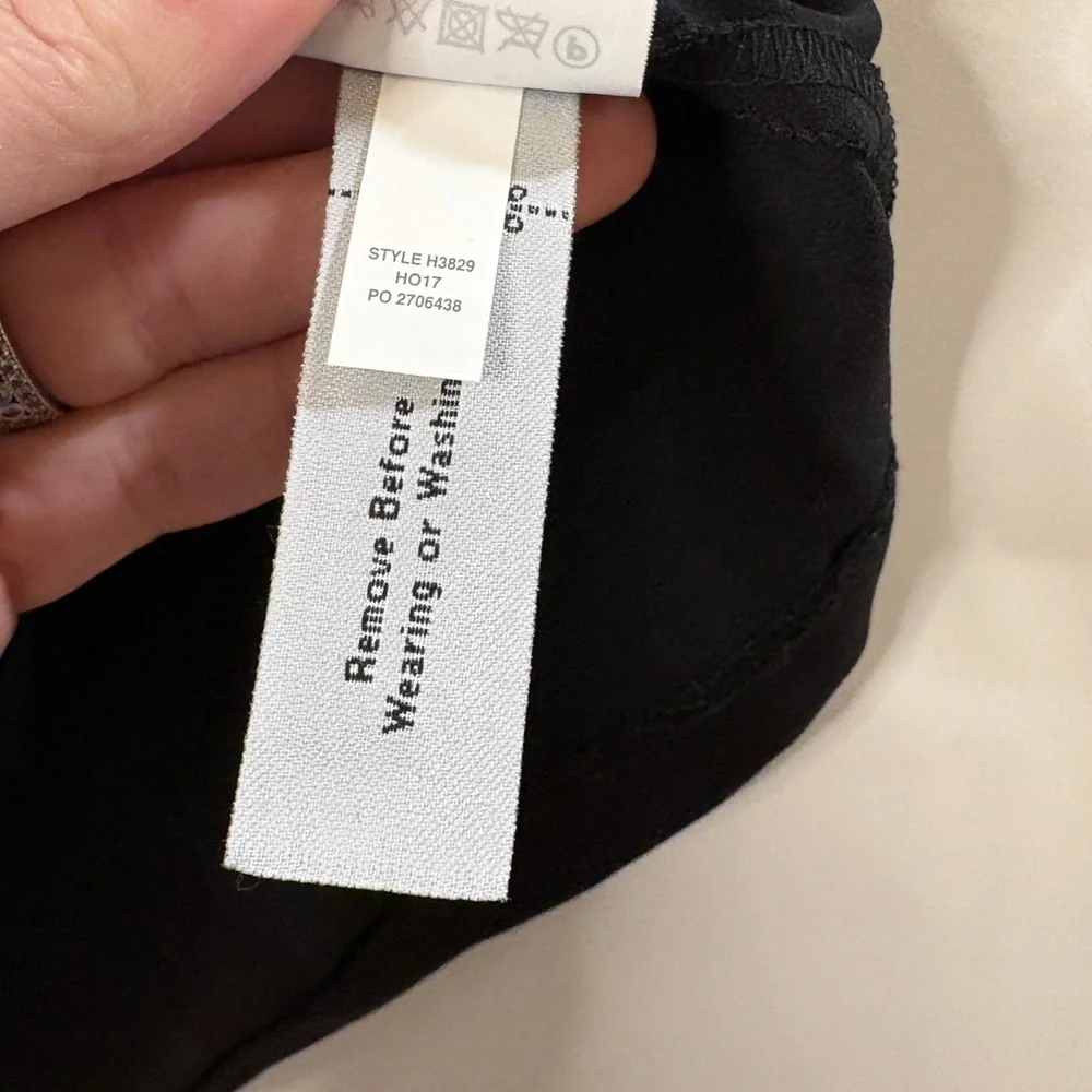 J. Crew Black Satin Blouse with Puff Sleeves & Back Keyhole 6